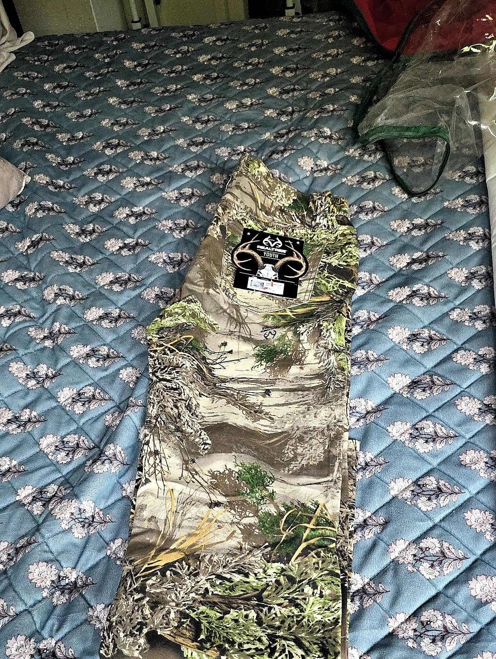 Realtree Youth Camo Pants Cargo Green & Brown XL
